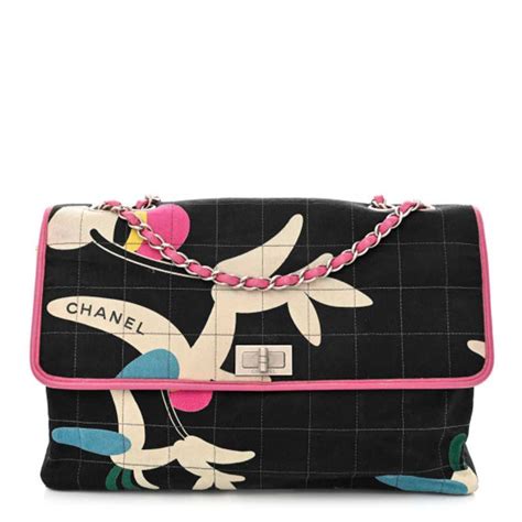 chanel canvas chocolate bar flap.